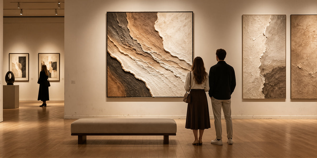 Viewing the texture and detail of a hand-painted artwork