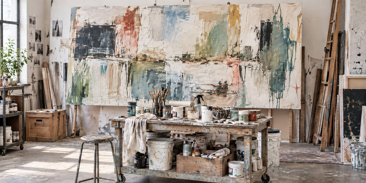 A creative art consultation in a bright studio