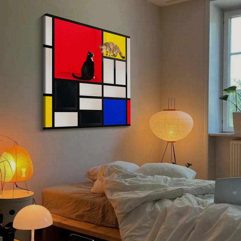 Composition in Red, Yellow, and Cats