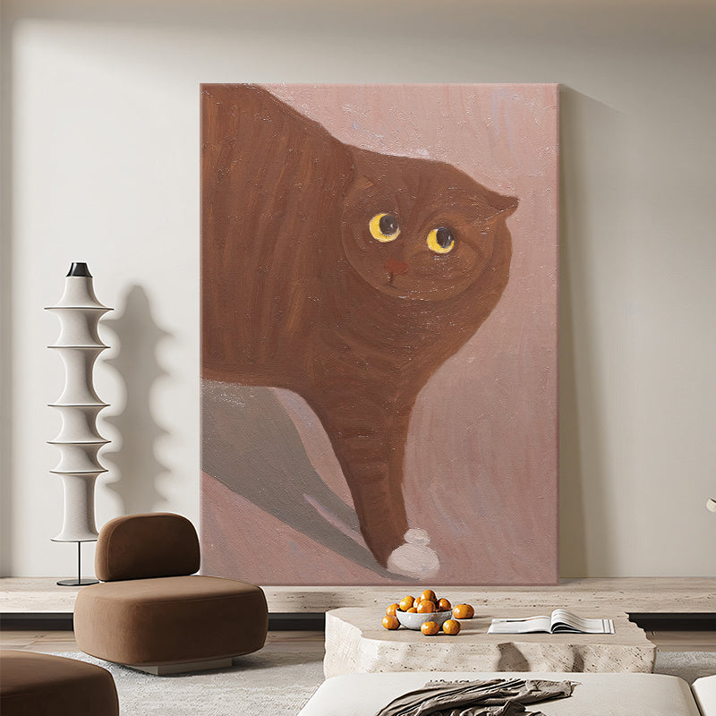 Curious Brown Sock Cat