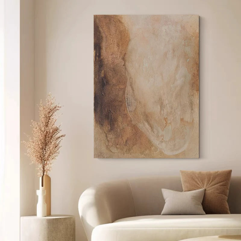 Tactile Earth Abstraction in Taupe and Espresso