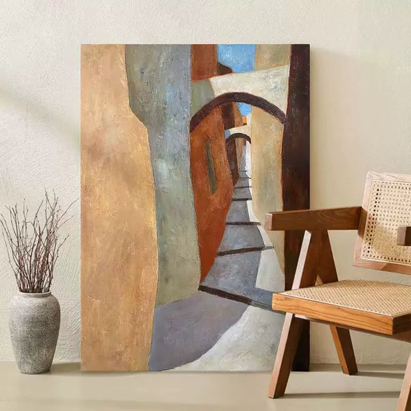 Sunlit Mediterranean Village Alley