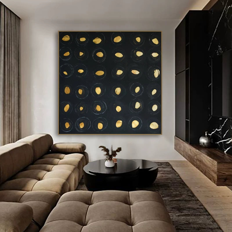 Metallic Gold Dots on Matte Black