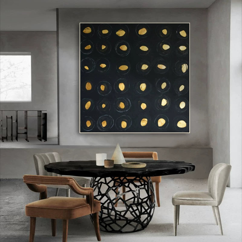 Metallic Gold Dots on Matte Black