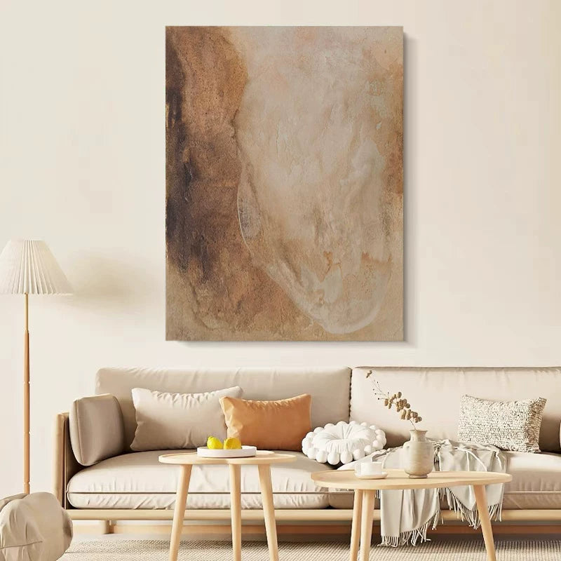 Tactile Earth Abstraction in Taupe and Espresso