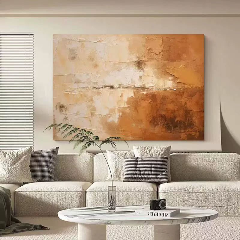 Golden Amber Horizon in Cream and Ochre