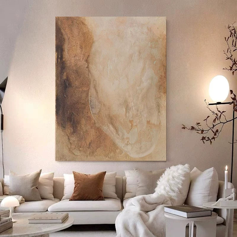 Tactile Earth Abstraction in Taupe and Espresso