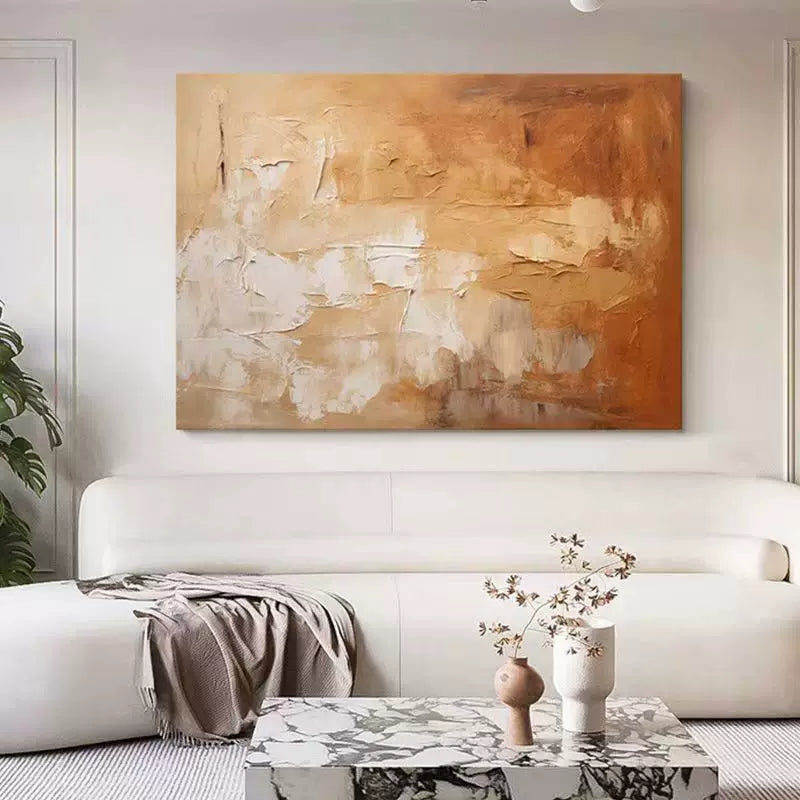 Golden Amber Horizon in Cream and Ochre