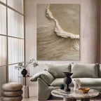 Diptych Abstract Ocean Foam in Heavy Relief