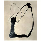 Calligraphic Ink Loop on Cream Canvas