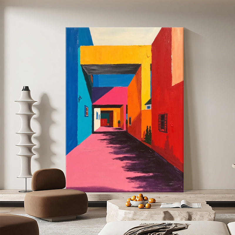 Sunlit Colorful Corridor