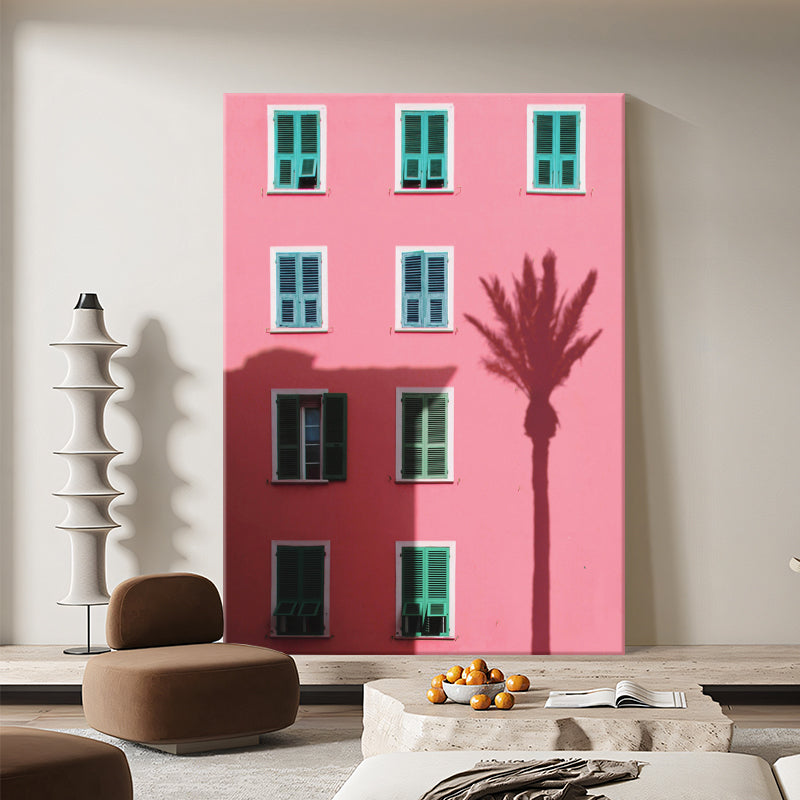 Sunlit Palm in Pink Riviera