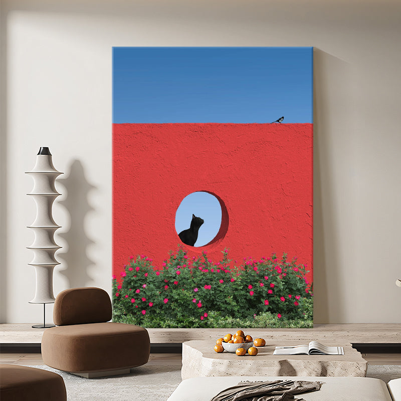 The Black Cat at the Round Window