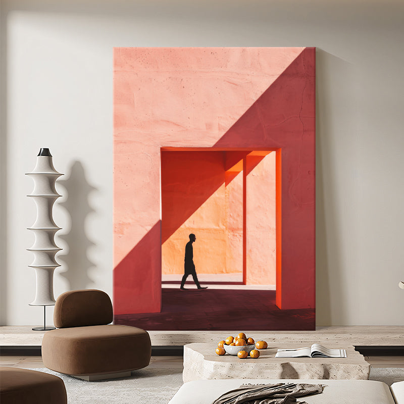 Solitary Stroll in Terracotta