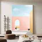 Shadows Along the Pink Wall