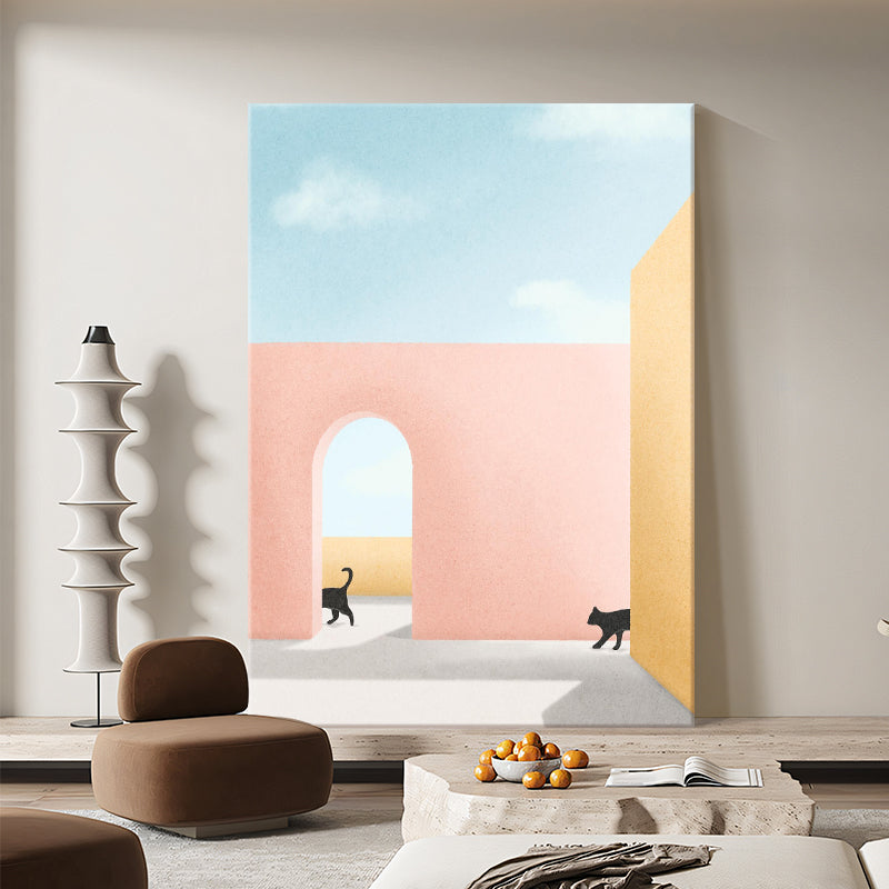 Shadows Along the Pink Wall