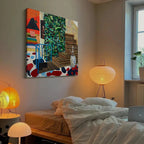Interior with Blue Railing