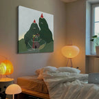Festive Mountain Village Illustration