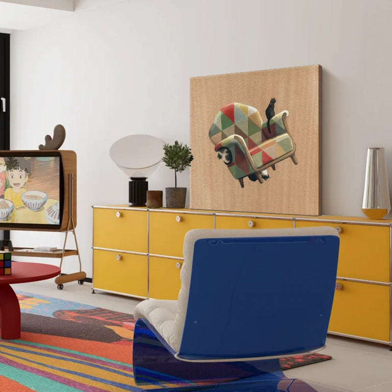 The Patterned Armchair and Cats