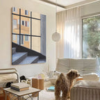 Sunlit Stairway through Window Frame