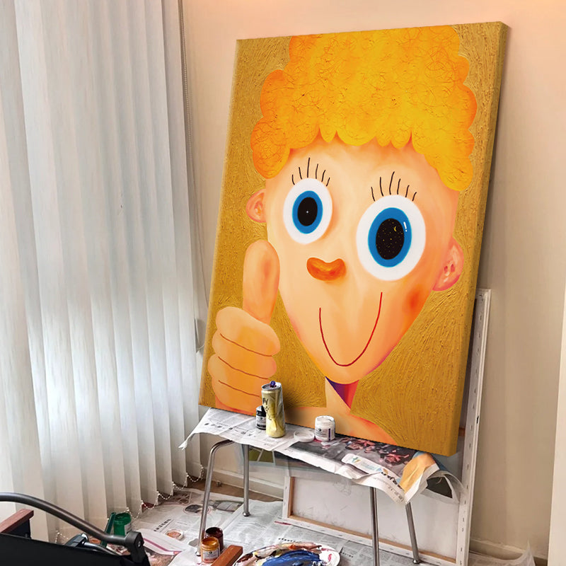 The Boy with Starry Eyes and Thumbs Up