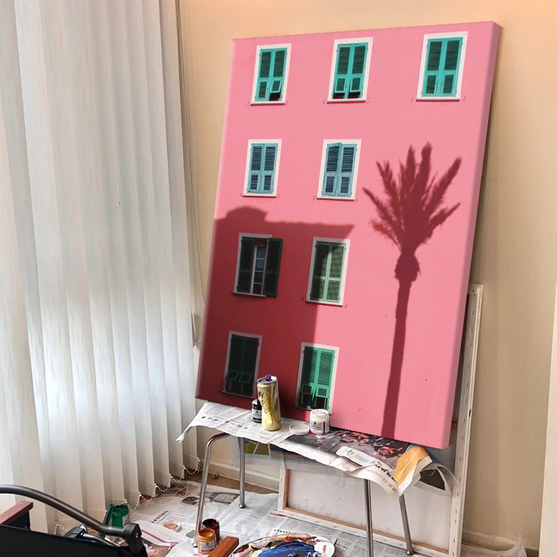 Sunlit Palm in Pink Riviera