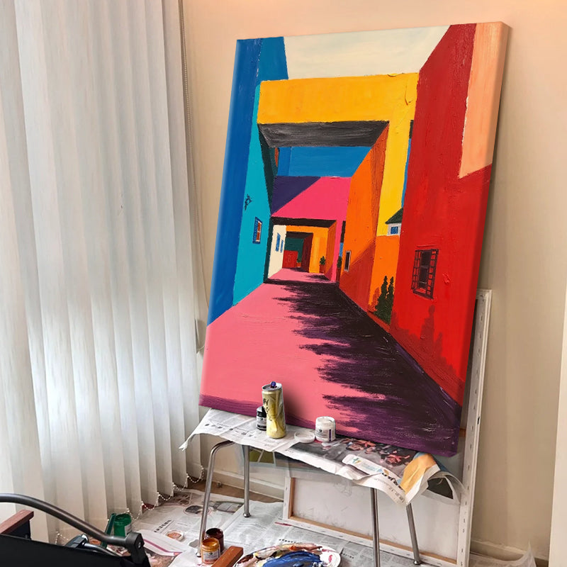 Sunlit Colorful Corridor