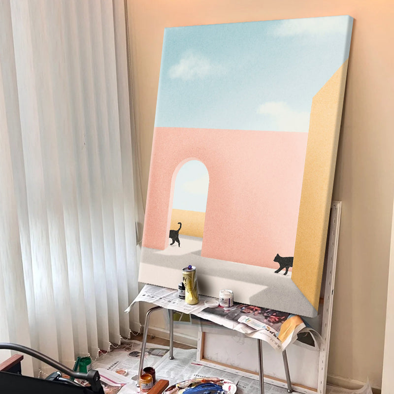 Shadows Along the Pink Wall