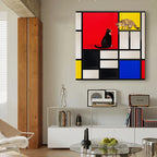 Composition in Red, Yellow, and Cats