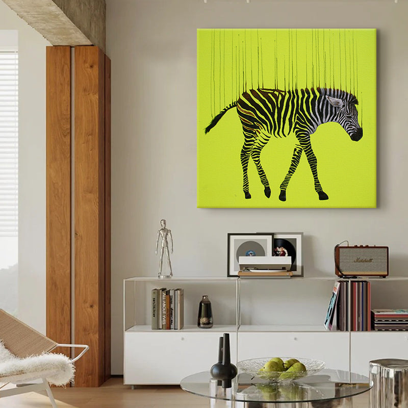 Neon Zebra in Motion