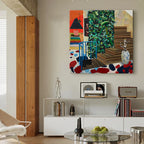 Interior with Blue Railing