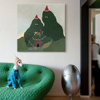 Festive Mountain Village Illustration