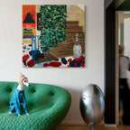 Interior with Blue Railing