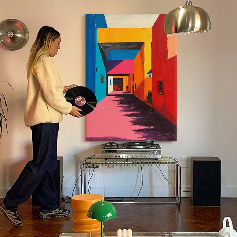 Sunlit Colorful Corridor