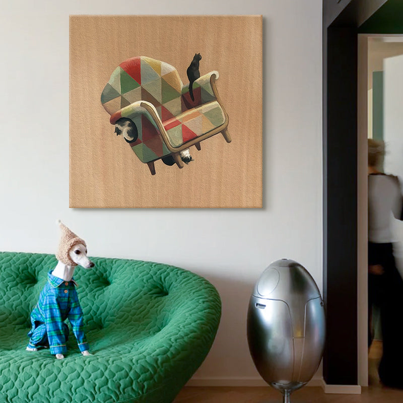 The Patterned Armchair and Cats