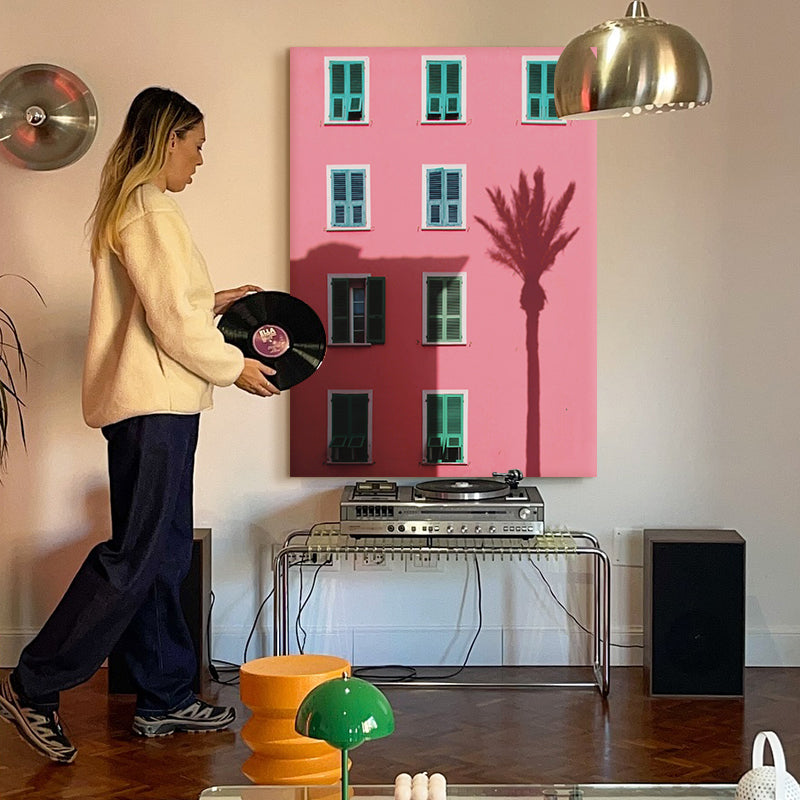 Sunlit Palm in Pink Riviera
