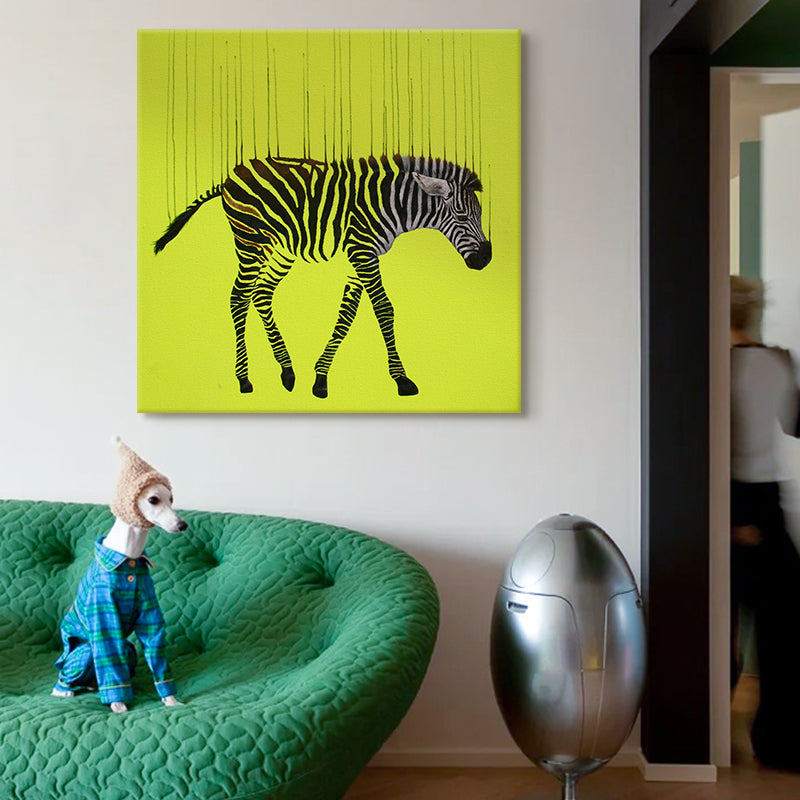 Neon Zebra in Motion