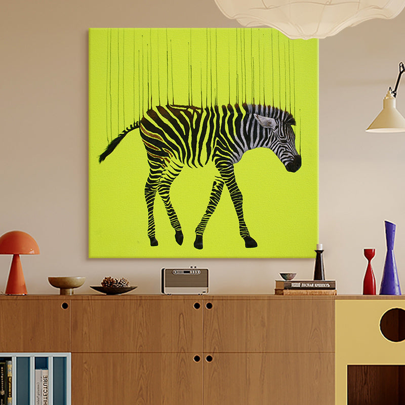 Neon Zebra in Motion
