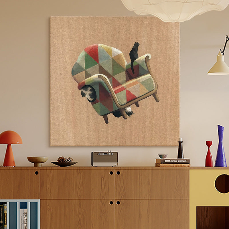 The Patterned Armchair and Cats
