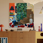 Interior with Blue Railing