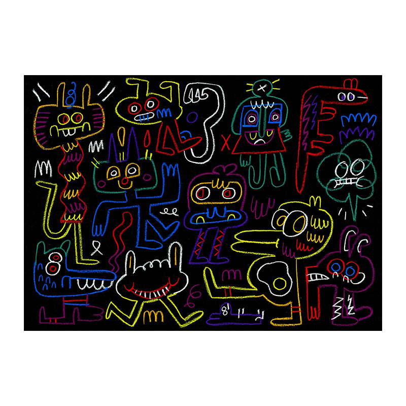 Neon Doodle Monsters