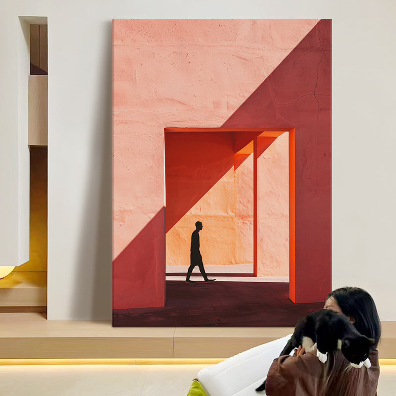 Solitary Stroll in Terracotta