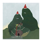 Festive Mountain Village Illustration