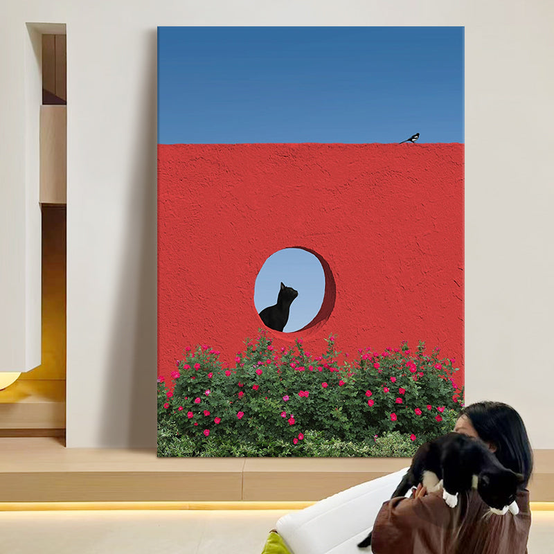 The Black Cat at the Round Window