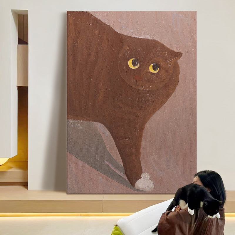Curious Brown Sock Cat