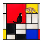Composition in Red, Yellow, and Cats