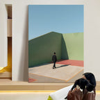 Man in Hat on Green Wall