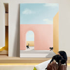 Shadows Along the Pink Wall
