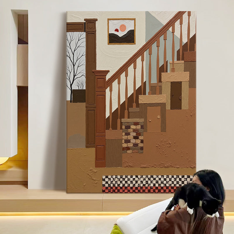 Architectural Staircase in Warm Earth