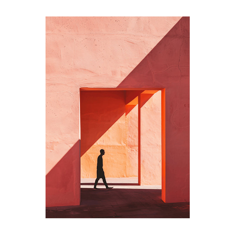 Solitary Stroll in Terracotta